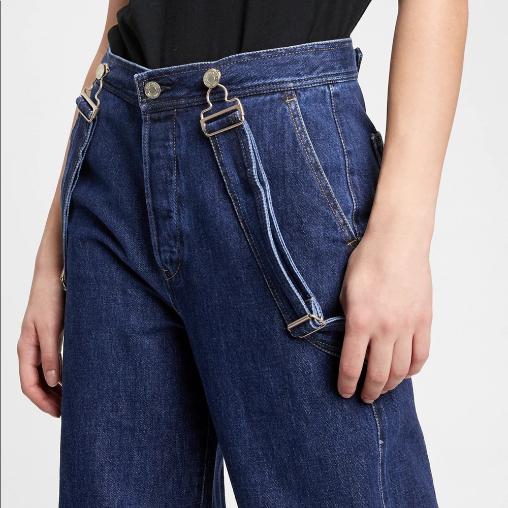 β¨HPβ¨*white* Gap wide leg suspender jeans. 6P, 28. Soft! NWT. Open to offers π - Picture 12 of 14